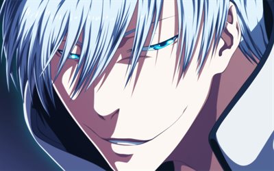 Gin Ichimaru, close-up, i manga, gli occhi blu, Candeggina, Ichimaru Gin