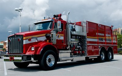 Kenworth, camion de pompiers, service de sauvetage, camion de pompiers Kenworth, camions de pompiers am&#233;ricains