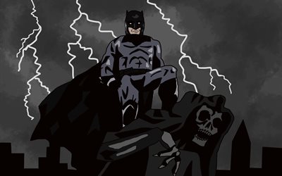 Batman, 4k, superheroes, darkness, art, DC Comics