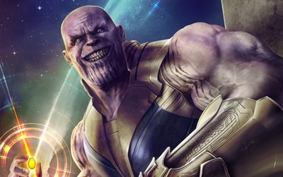 Thanos, art, 2018 elokuva, supersankareita, Avengers Infinity War