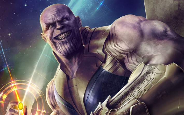 Thanos, l&#39;art, 2018 de cin&#233;ma, de super h&#233;ros, Avengers Infinity War