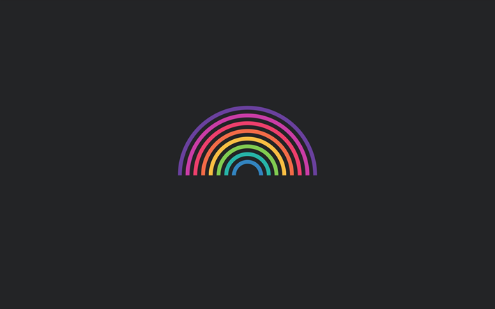 arco iris, creativo, m&#237;nimo, de colores del espectro, fondo gris