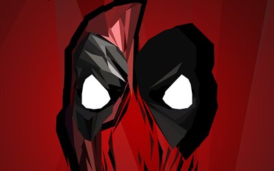 Deadpool, 4k, minimal, superheroes, mask, Deadpool 2