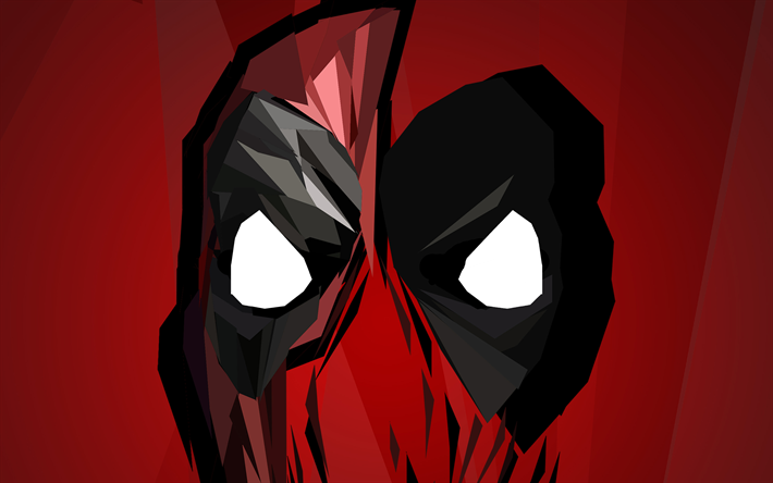 Deadpool, 4k, minimaalinen, supersankareita, naamio, Deadpool 2