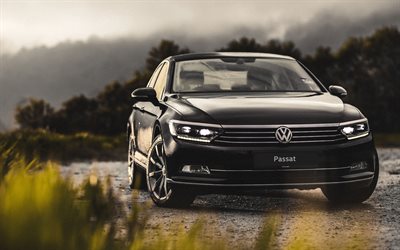 4k, Volkswagen Passat, B8, road, Bilar 2018, tyska bilar, VW, nya Passat, Volkswagen