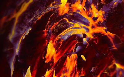 4k, fuego, llamas, el arte, el fuego, quemar, OnePlus 5T