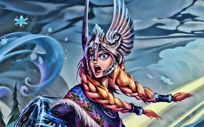 Crystal Maiden, artwork, warrior, Dota 2, 2018 games, Dota2