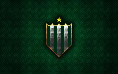 Club Atletico Banfield, Arjantinli Futbol Kul&#252;b&#252;, yeşil metal doku, metal logo, amblem, Banfield, Arjantin, Lig, Arjantin Superleague, yaratıcı sanat, futbol, CA Banfield