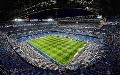Santiago Bernabeu, match, Real Madrid Stadium, soccer, empty stadium, Estadio Santiago Bernabeu, football stadium, Real Madrid arena, Spain, Real Madrid CF, spanish stadiums