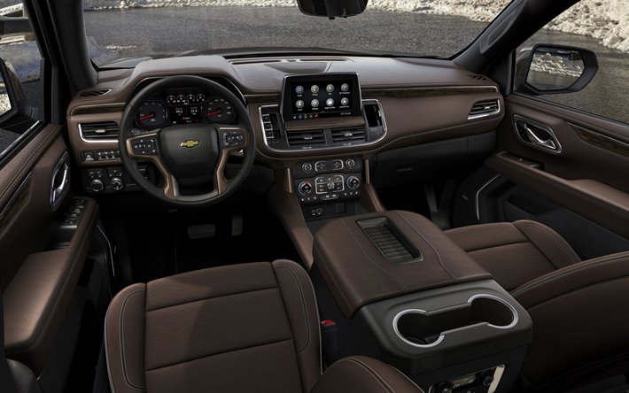 Download wallpapers Chevrolet Suburban, 2020, interior, inside view