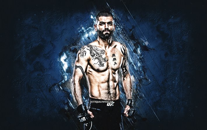 Eduardo Garagorri, UFC, Uruguaylı savaş&#231;ısı, portre, mavi taş, arka plan, Ultimate Fighting Championship