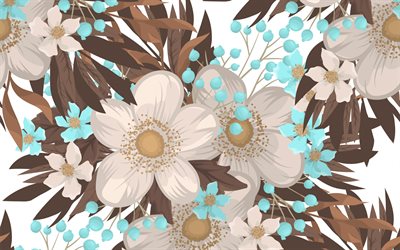 retro texture with flowers, floral retro background, background with flowers, retro texture