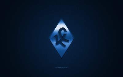 Krylya Sovetov, russo club di calcio, la Premier League russa, logo blu, blu contesto in fibra di carbonio, calcio, Samara, Russia, Krylya Sovetov logo