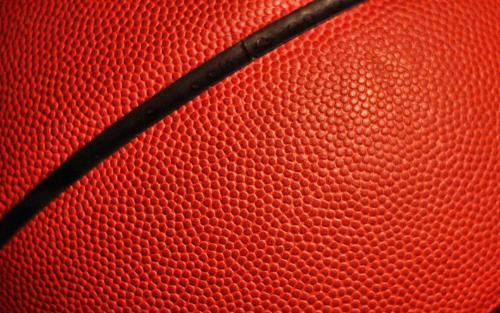 4k, basket ball, macro, basket-ball, orange ball, de basket-ball de balle de la texture, orange horizons, ball, de basket-ball de textures, de basket-ball de milieux