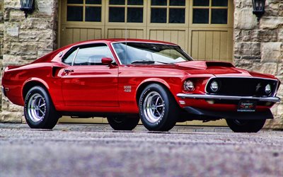 Download wallpapers Ford Mustang Boss 429, retro cars, 1969 cars ...