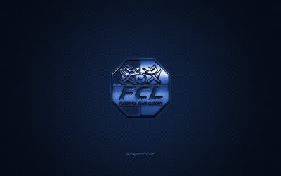 fc luzern, schweizer fu&#223;ball-club, schweizer super league, blaues logo, blau-carbon-faser-hintergrund, fu&#223;ball, luzern, schweiz, fc luzern logo