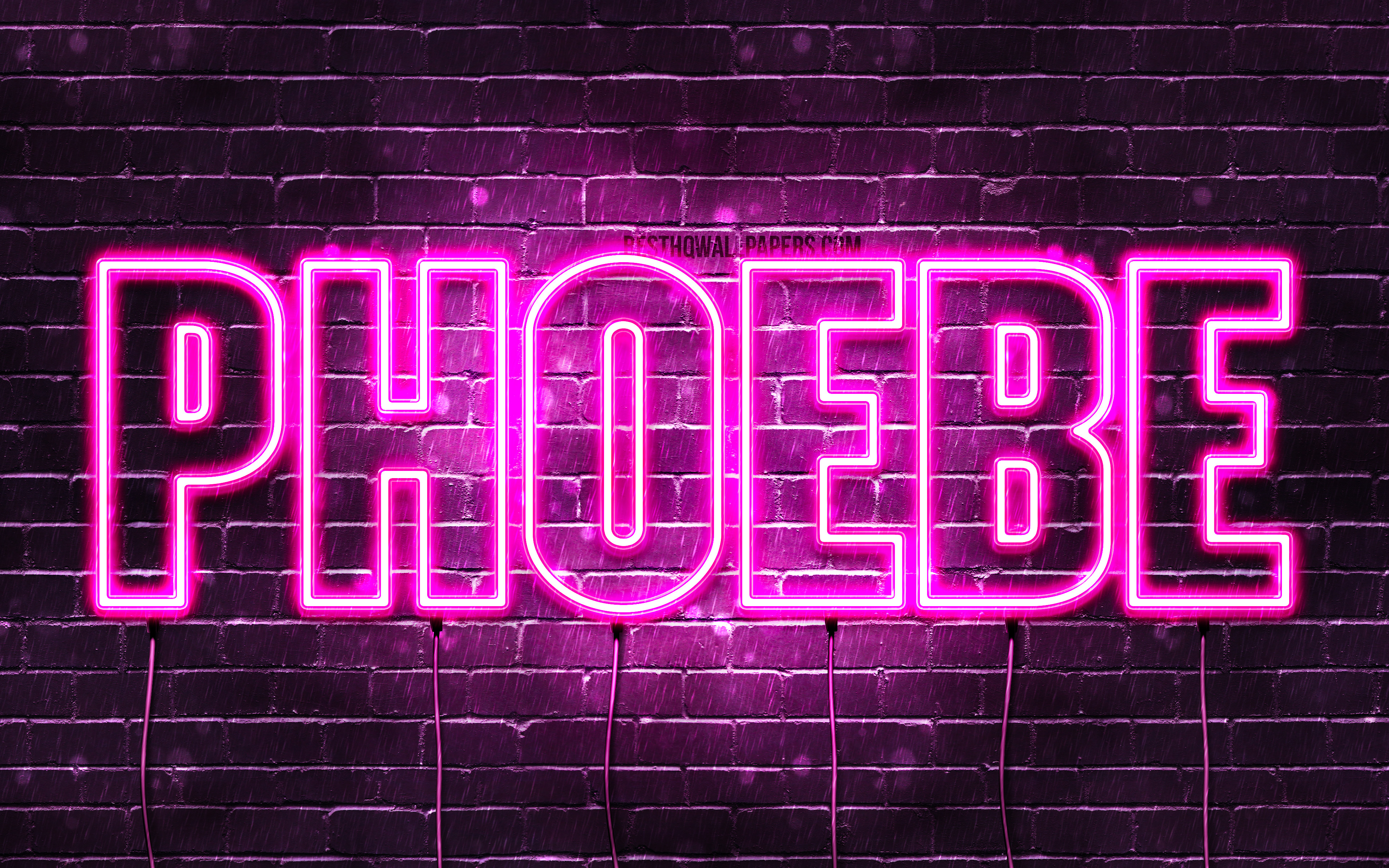 Download wallpapers Phoebe, 4k, wallpapers with names, female names
