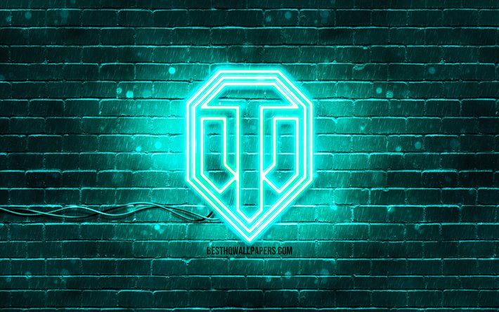 Download wallpapers World of Tanks turquoise logo, WoT, 4k, turquoise ...