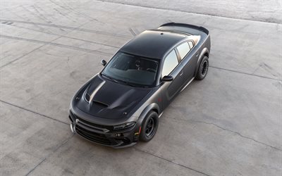 Dodge Charger, 2019, SpeedKore, front view, black matte Charger, tuning Charger, american cars, Dodge