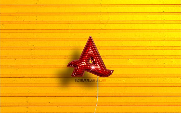 アフロジャックのロゴ, 4K, ニック・ヴァン・デ・ウォール, 赤いリアルな風船, オランダのDJ, アフロジャック3Dロゴ, 黄色の木製の背景, アフロジャック