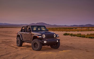 Jeep Wrangler Unlimited Rubicon 392, 4k, deserto, 2021 carros, offroad, SUVs, Jeep Wrangler JL, carros americanos, Jeep