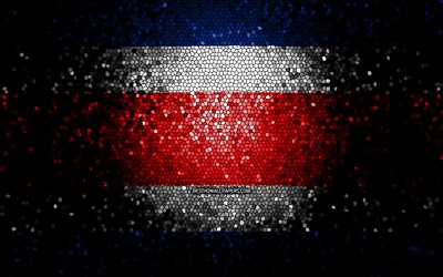 Drapeau du Costa Rica, art de la mosa&#239;que, pays d&#39;Am&#233;rique du Nord, drapeau du Costa Rica, symboles nationaux, illustrations, Am&#233;rique du Nord, Costa Rica