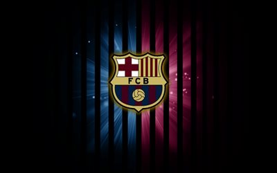 FC Barcelona, logo, FCB, darkness, La Liga, Barca, Barcelona