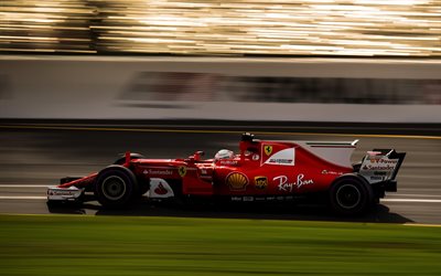 Ferrari SF70H, 2017, 4k, Formule 1, voiture de course, Ferrari, Italie