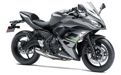 kawasaki ninja 650, abs, 2018, sport, motorrad, grau ninja 650, neue fahrr&#228;der, japanischen motorr&#228;dern, kawasaki