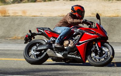 Honda CBR650F, 4k, 2018 moto, pilota, moto sportive Honda