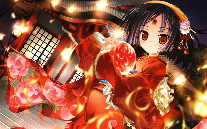 &quot;Hayate Yagami, 4k, kimono, que son, de Magical Girl Lyrical Nanoha