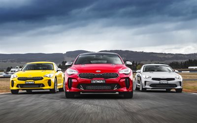 4k, Kia Stinger, raceway, 2018 cars, new Stinger, korean cars, Kia