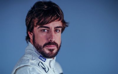 Fernando Alonso, 4k, retrato, espa&#241;ol, piloto de carreras, Formula 1, F1, dos veces campe&#243;n del mundo, el McLaren F1