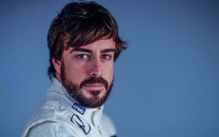 Fernando Alonso, 4k, ritratto, spagnolo pilota da corsa, Formula 1, F1, due volte campione del mondo, la McLaren F1