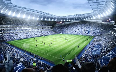 Tottenham Hotspur, uusi stadion, Englanti, jalkapallo, jalkapallo-stadion, jakamalla sis&#228;&#228;nvedett&#228;v&#228; piki, Premier League