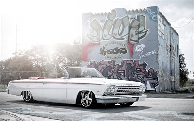 Chevrolet Impala, cabriolet, voitures am&#233;ricaines, de r&#233;glage, de graffitis, de Chevrolet