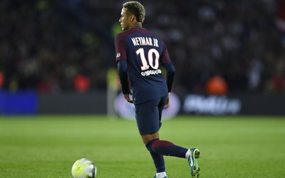 4k, Neymar Jr, partida, O PSG, futebol, estrelas do futebol, Ligue 1, O Paris Saint-Germain, jogadores de futebol, Neymar