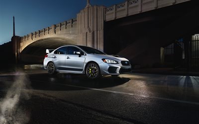 Subaru WRX STI, 4k, 2017 bilar, silver Impreza, tuning, japanska bilar, Subaru