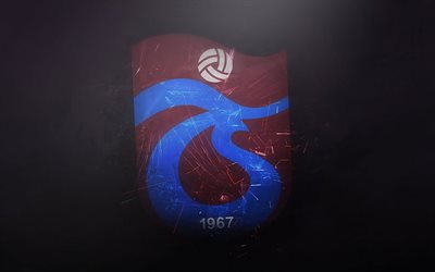 Trabzonspor FC, emblem, darkness, Super Lig, fan art, Turkish football club, uniform, football, logo, soccer, Trabzon, Turkey