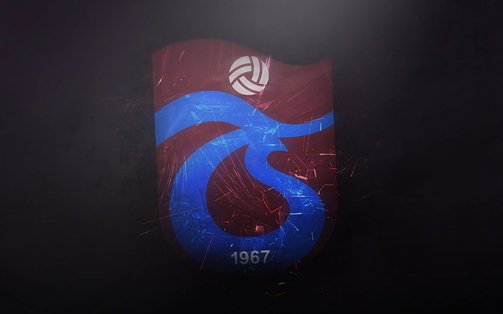 Trabzonspor FC, emblema, trevas, Super Liga, f&#227; de arte, Turco futebol clube, uniforme, futebol, logo, Trabzon, A turquia