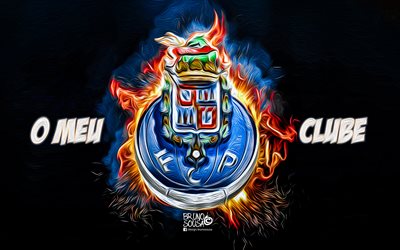 Porto FC, fan art, logo, Primeira Liga, soccer, Portugal, Bruno Sousa, Porto, Portuguese football club, FC Porto