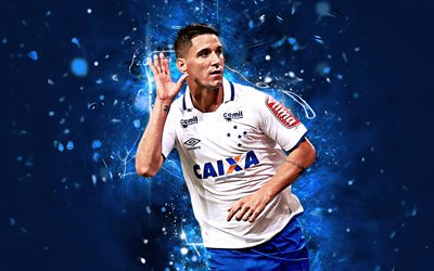 Thiago Neves, abstract art, Brazilian footballers, Cruzeiro FC, soccer, Brazilian Serie A, Neves, football, neon lights, Brazil