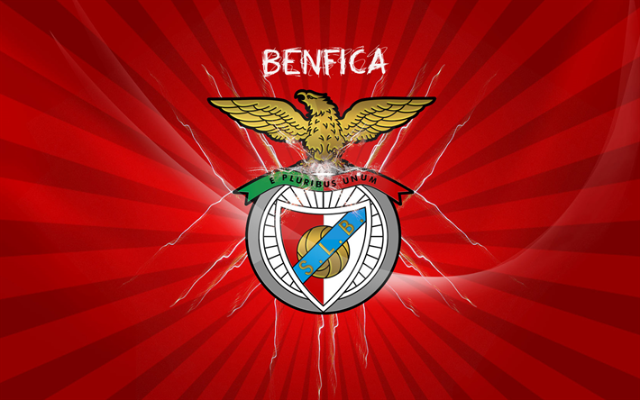 El Benfica FC, fan art, logo, Portugal, Primeira Liga, fondo rojo, el f&#250;tbol, el SL Benfica, el portugu&#233;s, el club de f&#250;tbol