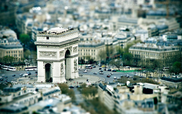 L&#39;Arc de Triomphe, Arc de Triomphe, Paris, France, paysage urbain, point de rep&#232;re de la capitale