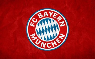 Bayern Munich FC, fan art, Germany, soccer, logo, Bundesliga, red background, german football team, creative, Bayern Munich