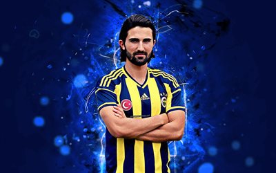 Hasan Ali Kaldirim, abstract art, turkish footballers, Fenerbahce FC, soccer, Ali Kaldirim, Turkish Super Lig, neon lights, Fenerbahce SK