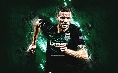 Marcus Berg, FC Krasnodar, Swedish footballer, portrait, green stone background, football