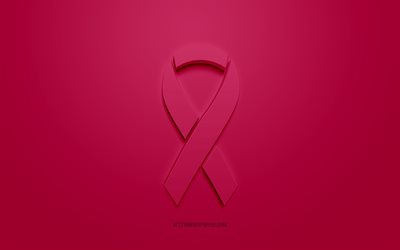 Multiple Myeloma Cancer Ribbon, Burgundy Wallpaper