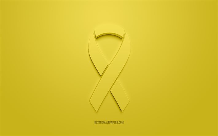 Sarcoma Cancer ribbon, blue 3d ribbon, Sarcoma Cancer Awareness ribbon, Sarcoma Cancer, yellow background, Sarcoma ribbons, Awareness ribbons