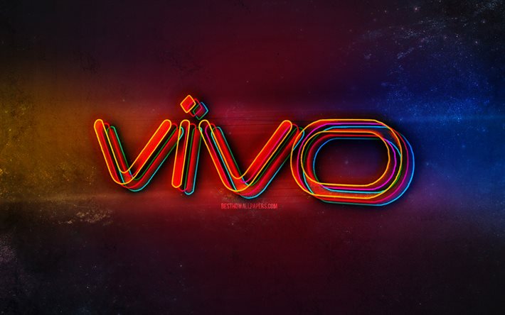 Logotipo vivo, arte neon leve, emblema Vivo, logotipo Vivo neon, arte criativa, Vivo